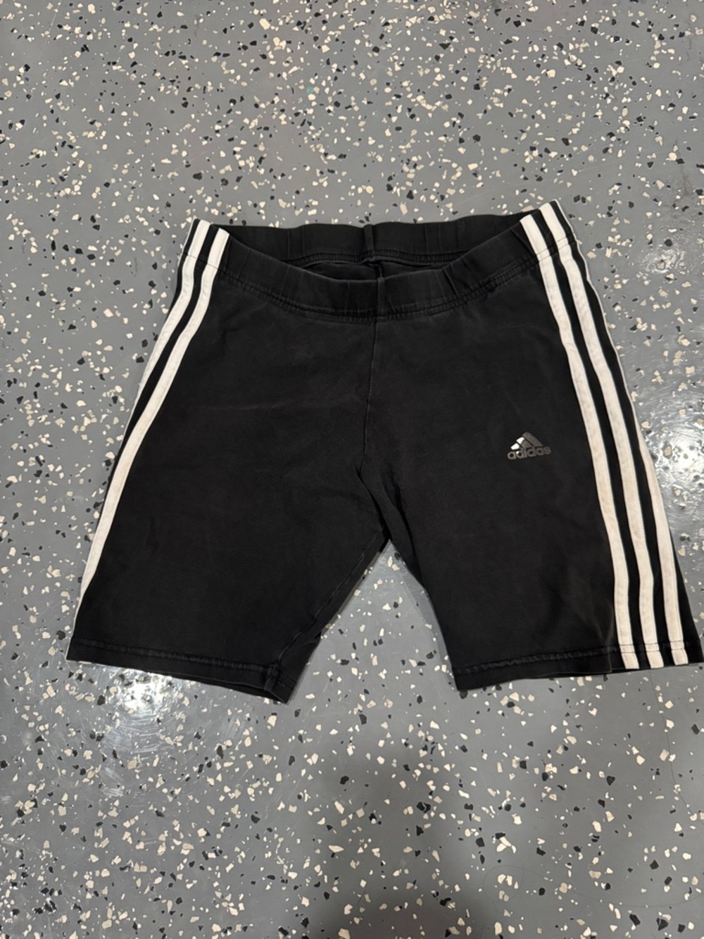 adidas Black Athletic Shorts with White Side Stripes